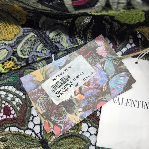 Valentino Cropped Butterfly Lace Shirt US 6 - Picture 9 of 11